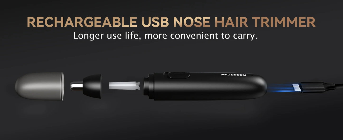 Rechargeable Nose & Ear Hair Trimmer: Painless Precision.