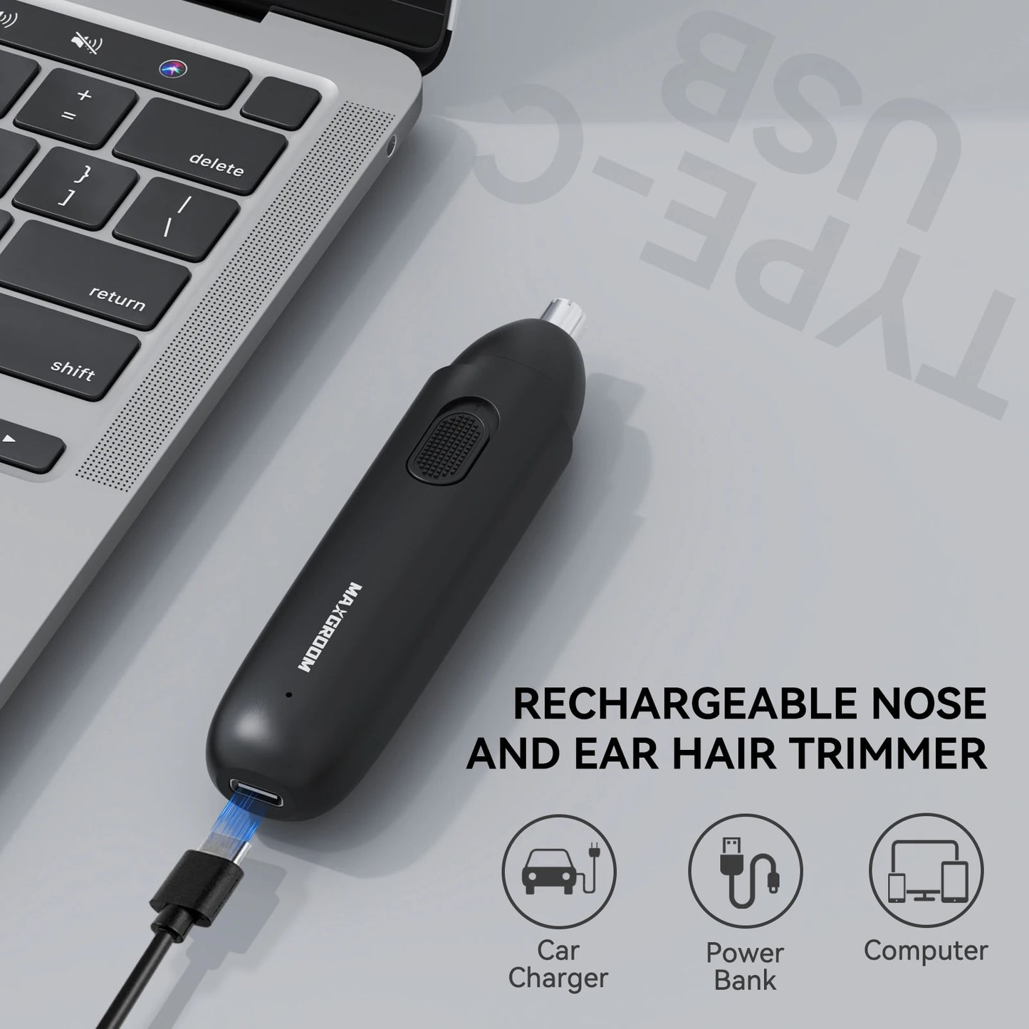 Rechargeable Nose & Ear Hair Trimmer: Painless Precision.