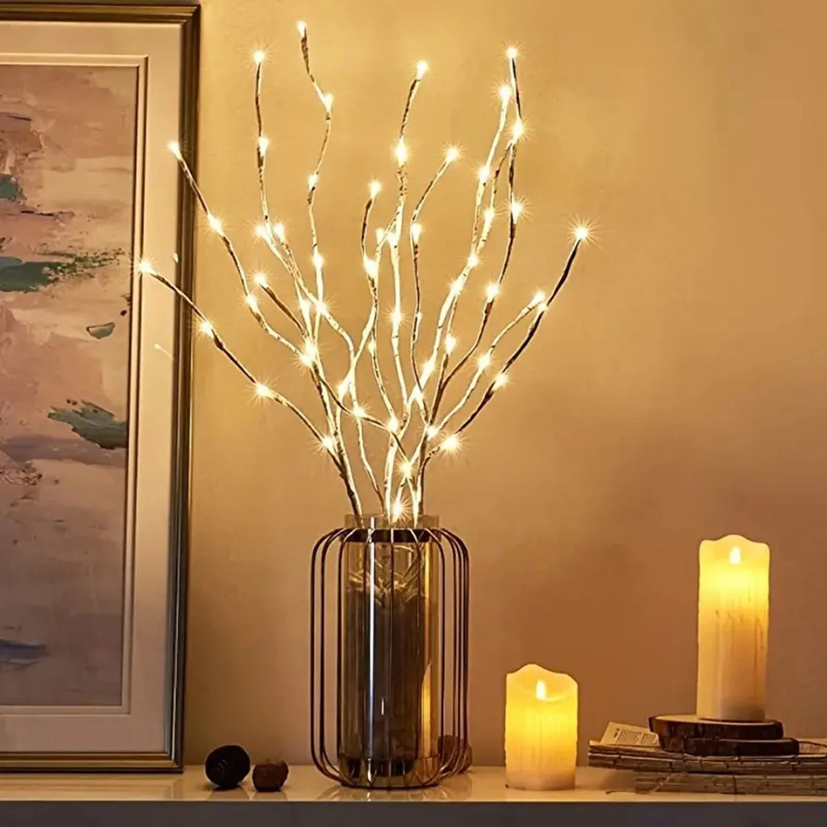 LED White Birch Branch Light – Festive Battery-Operated Twig Decor