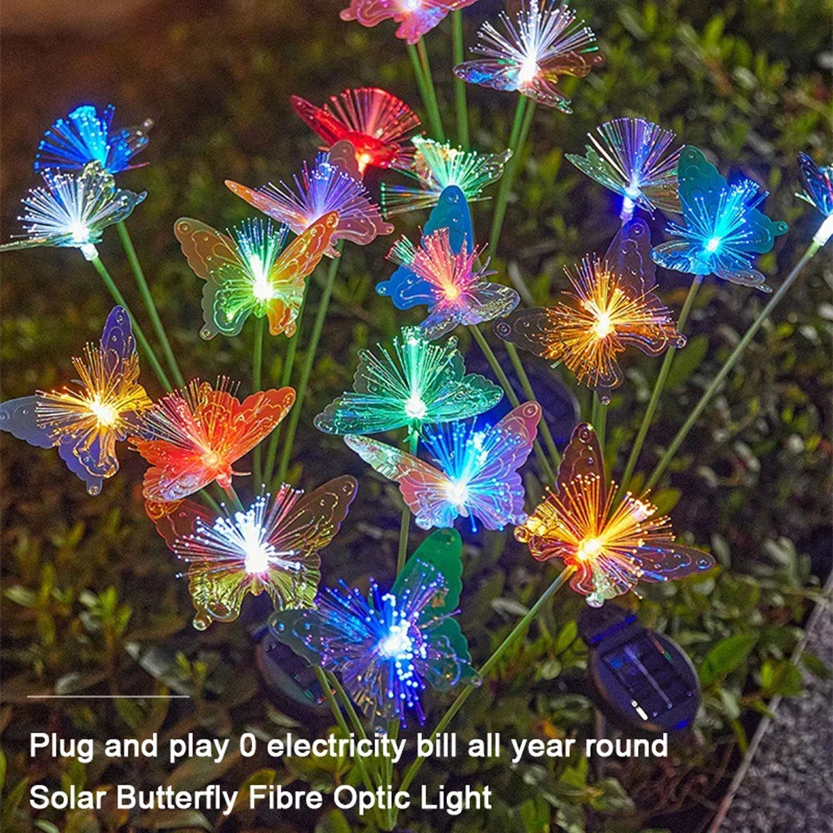 6LED Solar Butterfly Fiber Optic Light