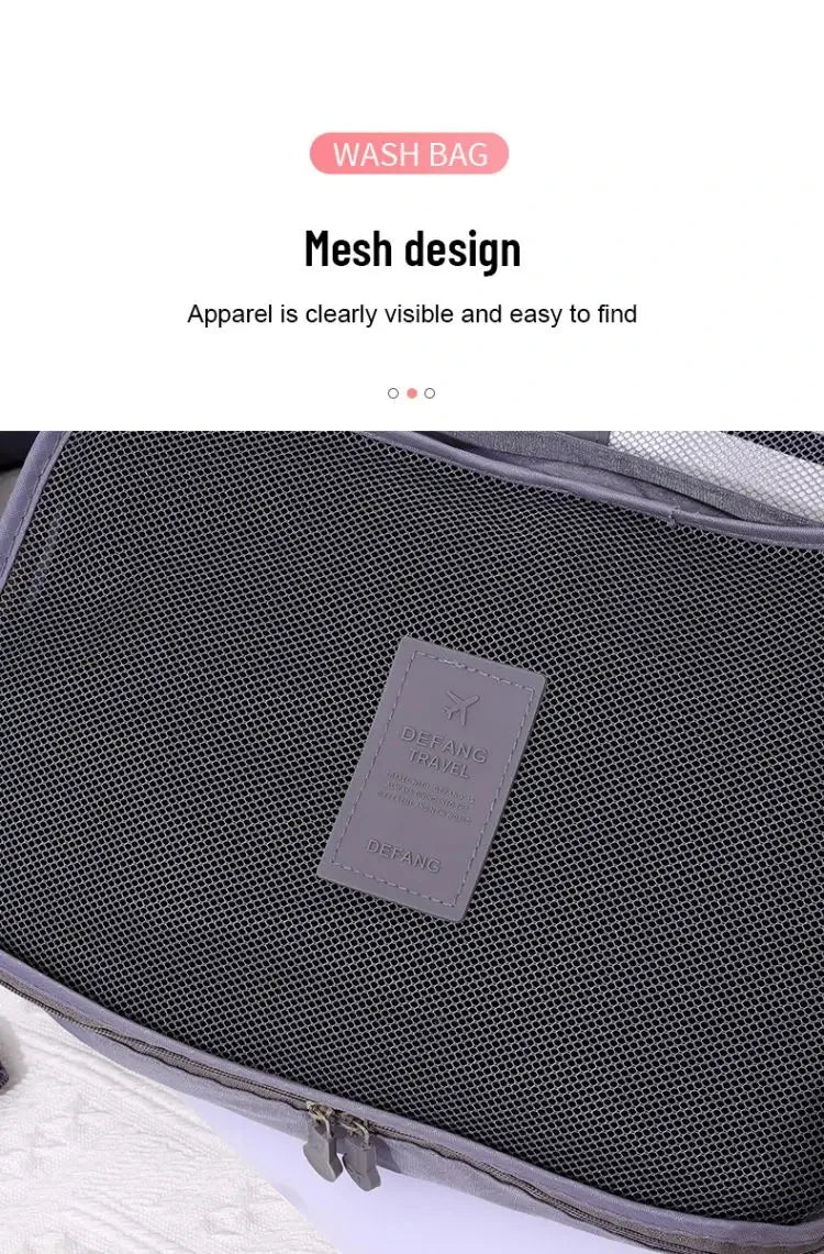 6Pcs Multifunction Travel Packing Cubes: Waterproof Luggage Organizer Set.