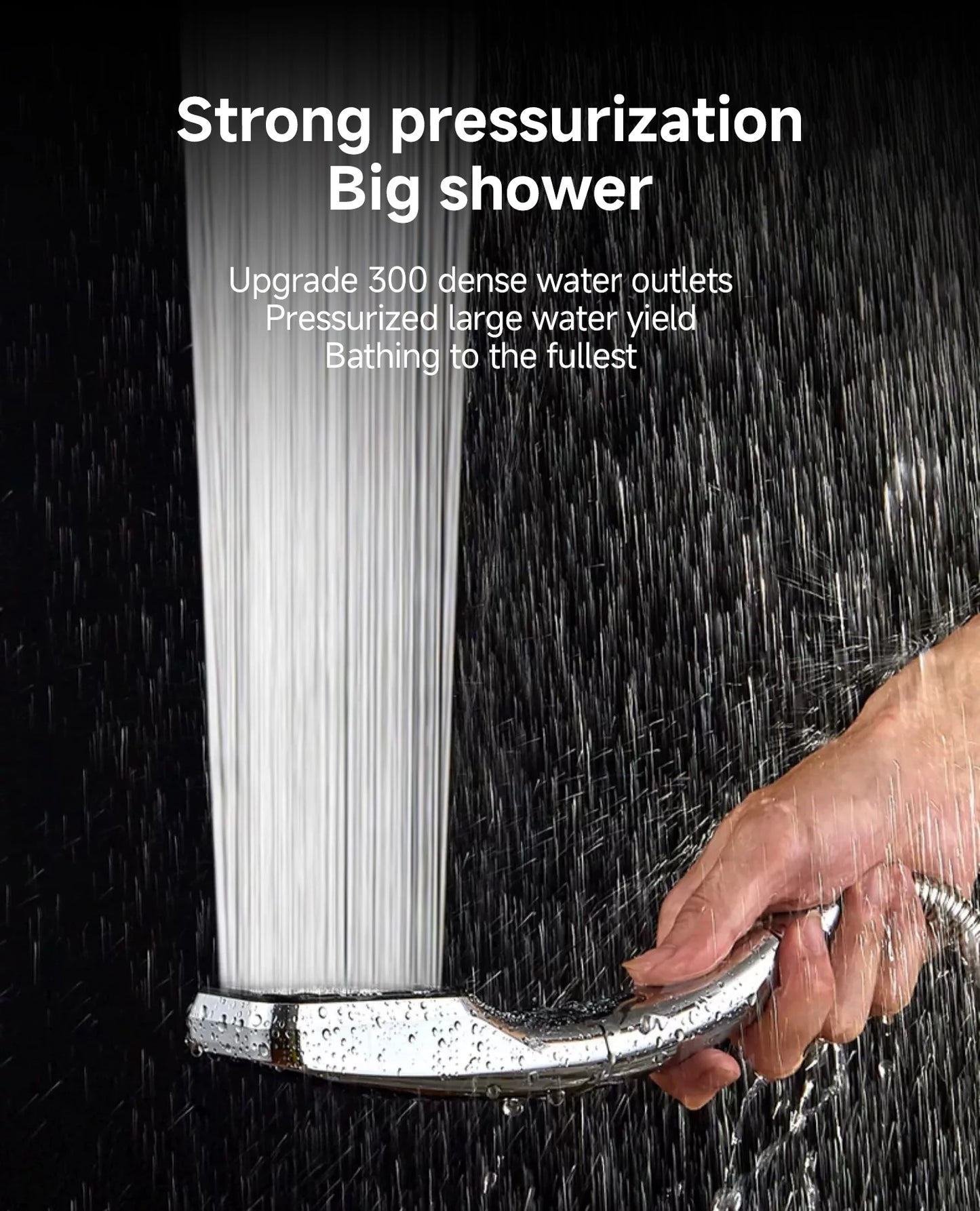 300 Holes High-Pressure Shower Head