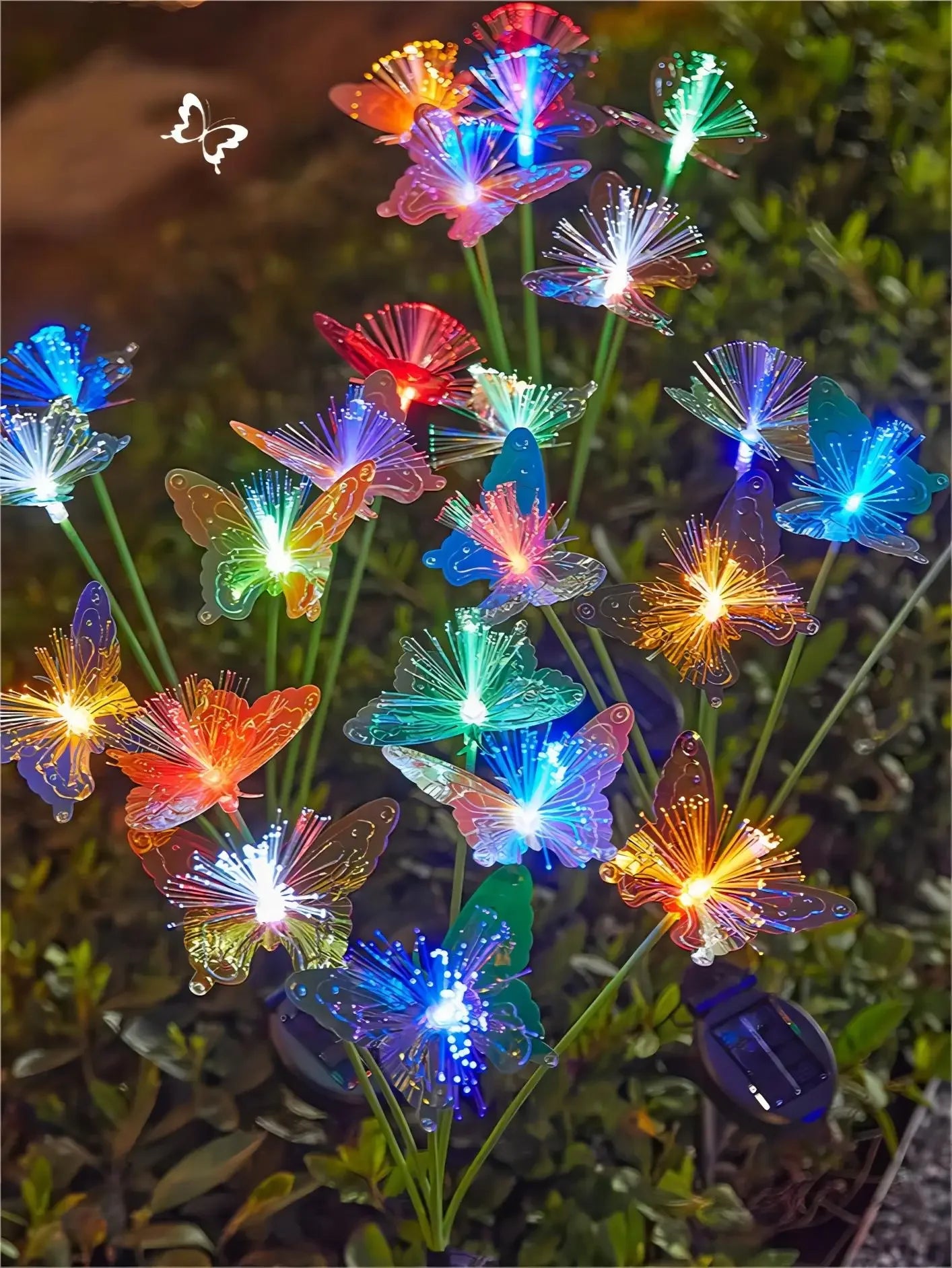 6LED Solar Butterfly Fiber Optic Light