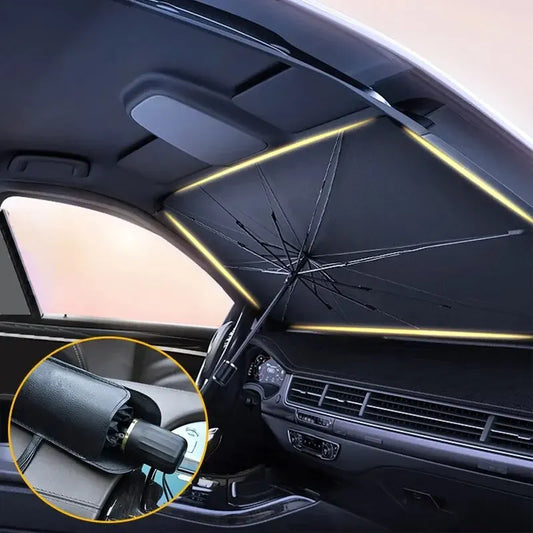 Folding Windshield Sunshade Umbrella: Instant Car Sun Protection.