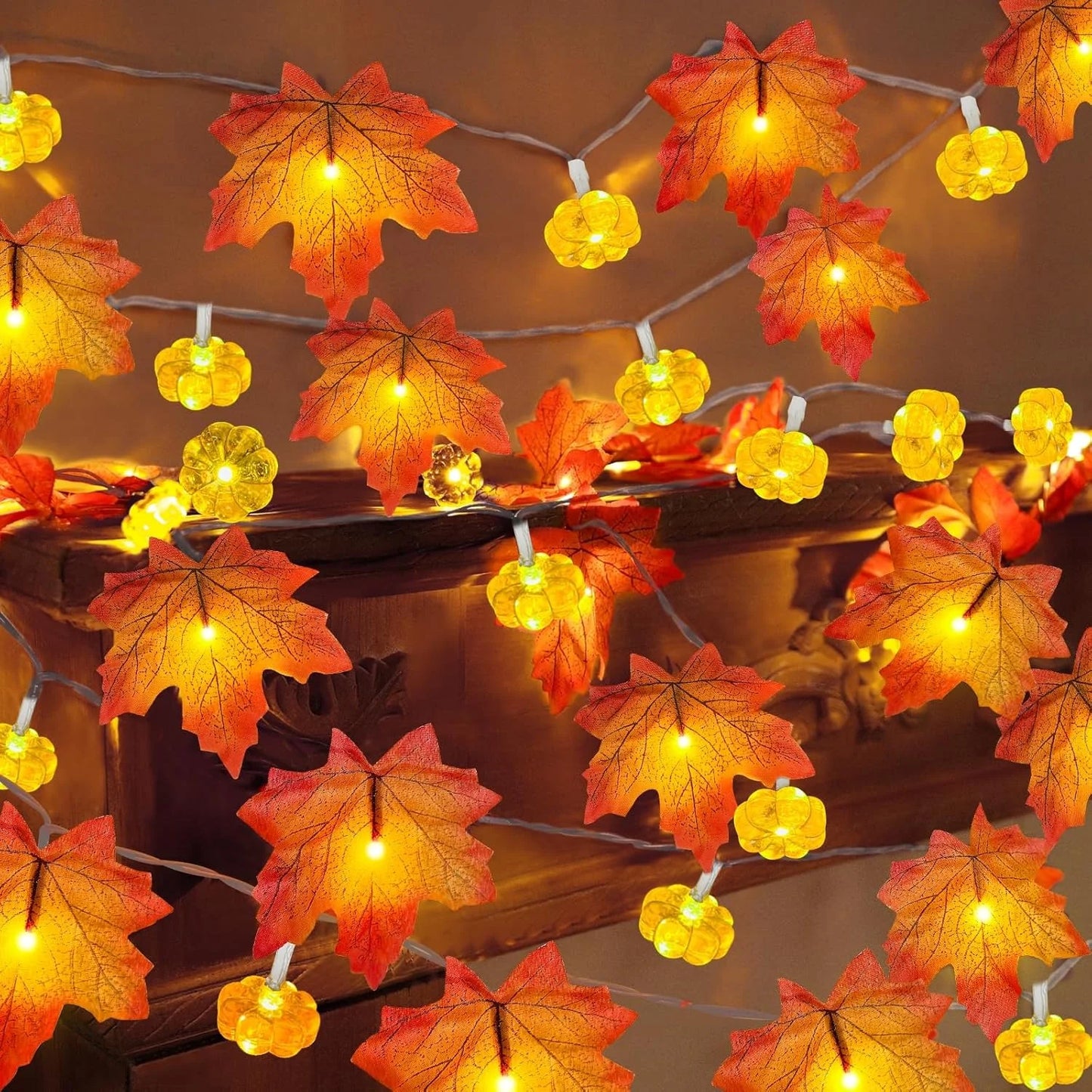 Halloween & Autumn Lights - Maple Leaf Shaped