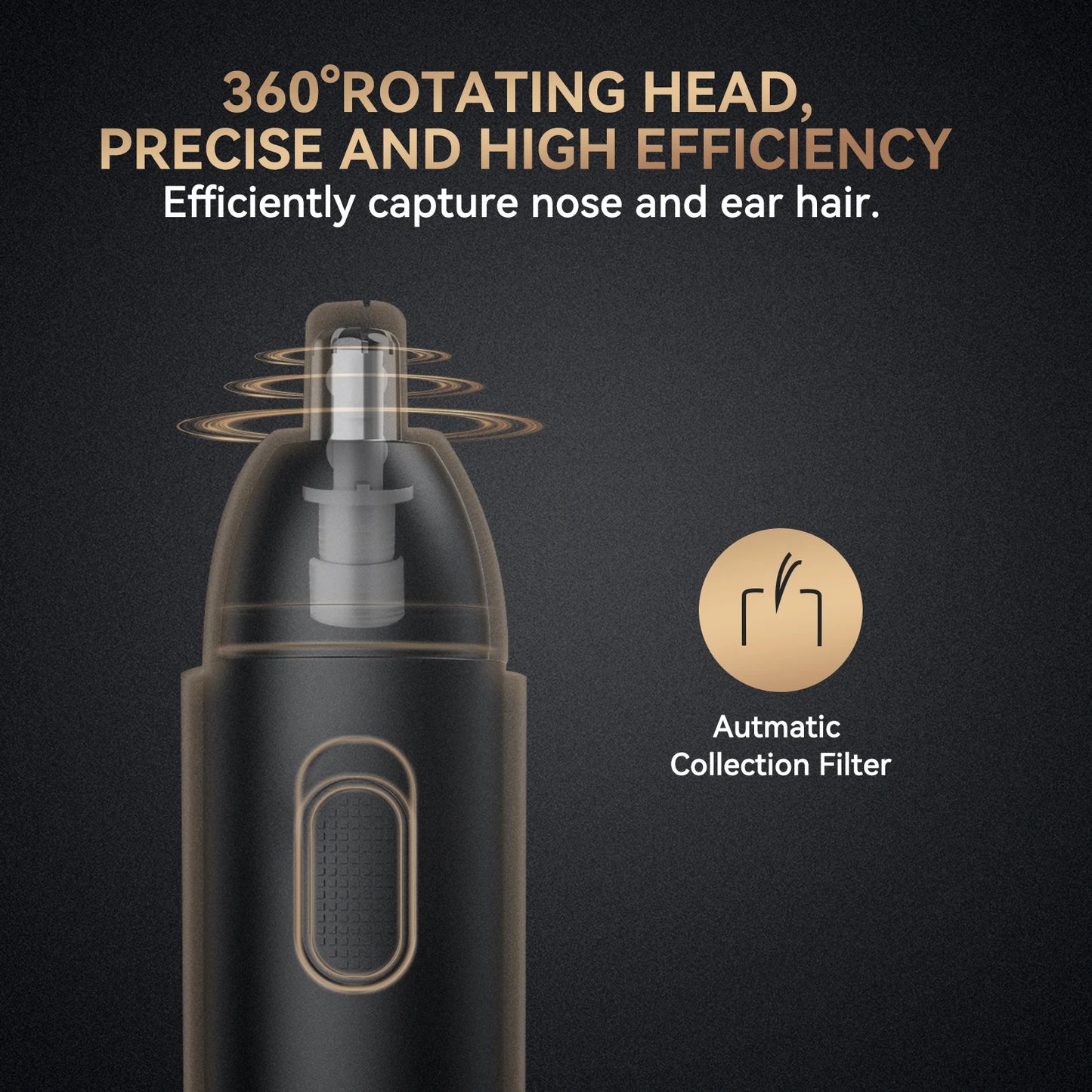 Rechargeable Nose & Ear Hair Trimmer: Painless Precision.