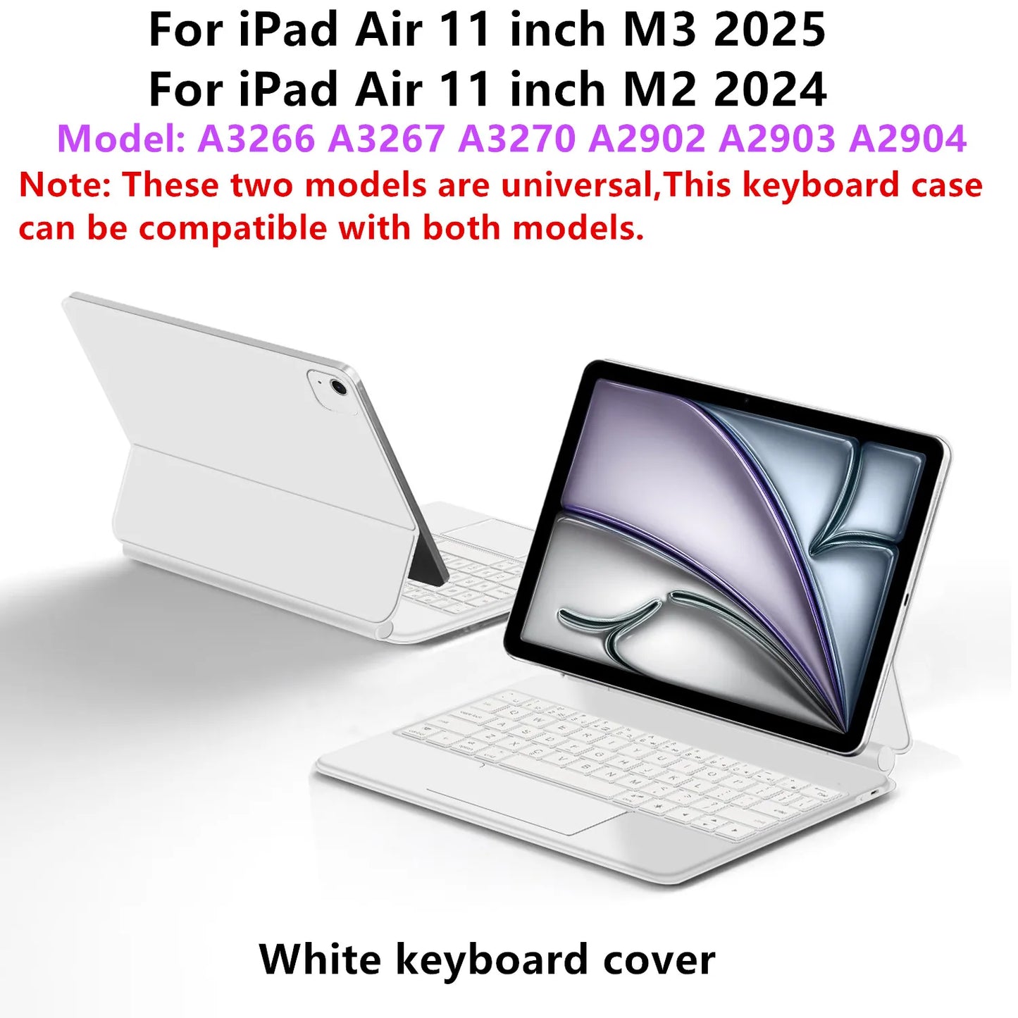 Magic Keyboard Case for iPad Air 11" (M3/M2/6th/7th Gen): Precision Typing & Protection.