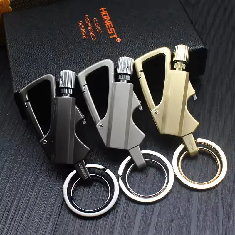 4-in-1 Kerosene Lighter Keychain: Essential Outdoor Gadget & Gift.