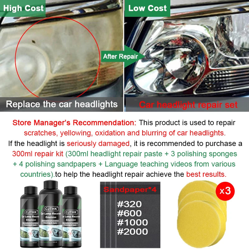 Headlight Restoration Kit – Scratch & Oxidation Remover