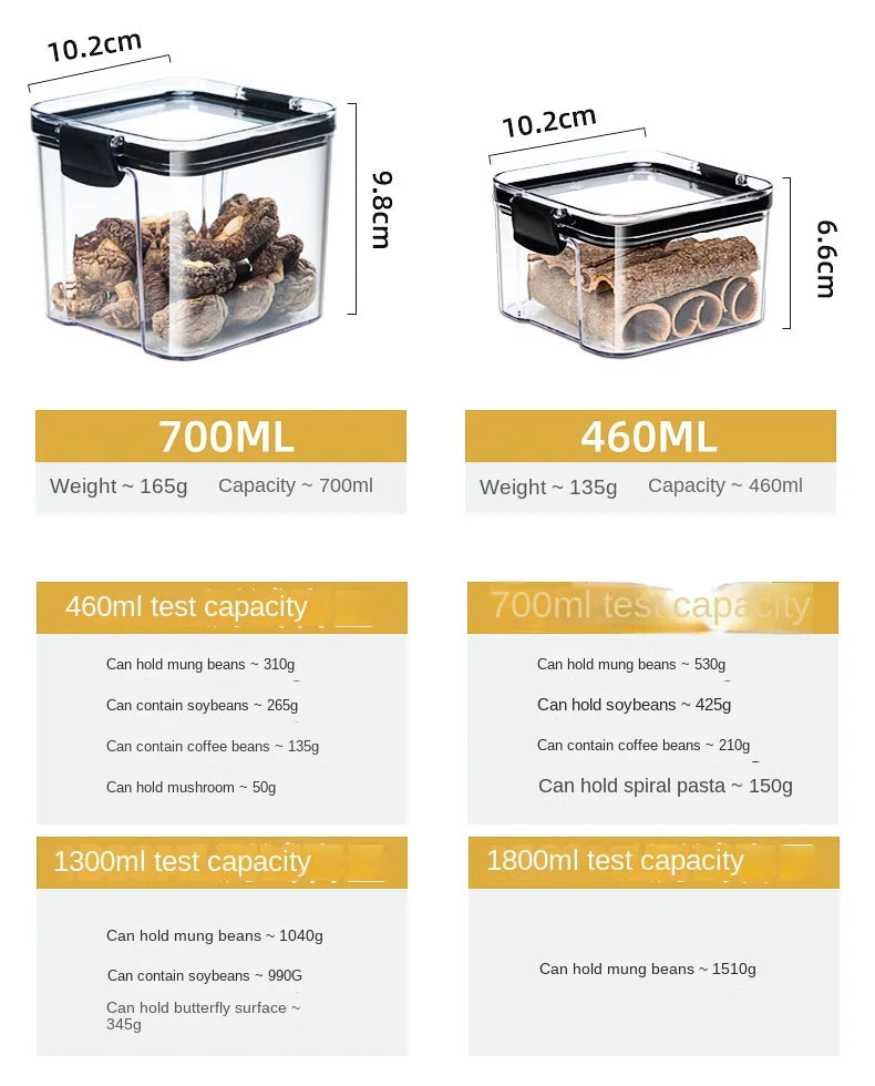 Sealed Kitchen Grain Storage Jars