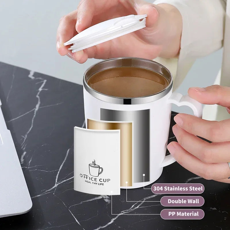 Leak-Proof & Insulated Coffee Cup with Handle.