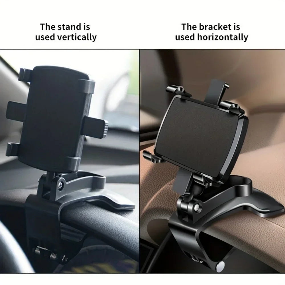 Universal Dashboard Phone Holder: Easy-Clip Mount Stand for GPS Navigation.
