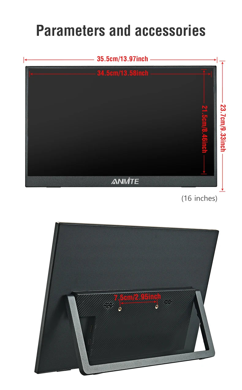 Anmite 16-Inch Portable Touch Monitor: Your Command Center, Anywhere.