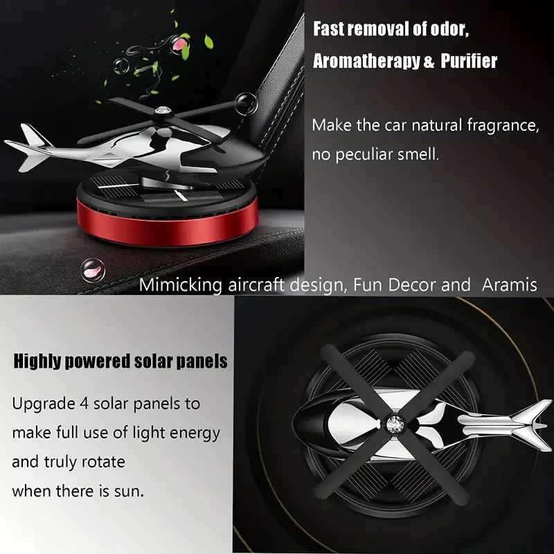 Solar Helicopter Air Freshener: Dynamic Fragrance for Your Car.