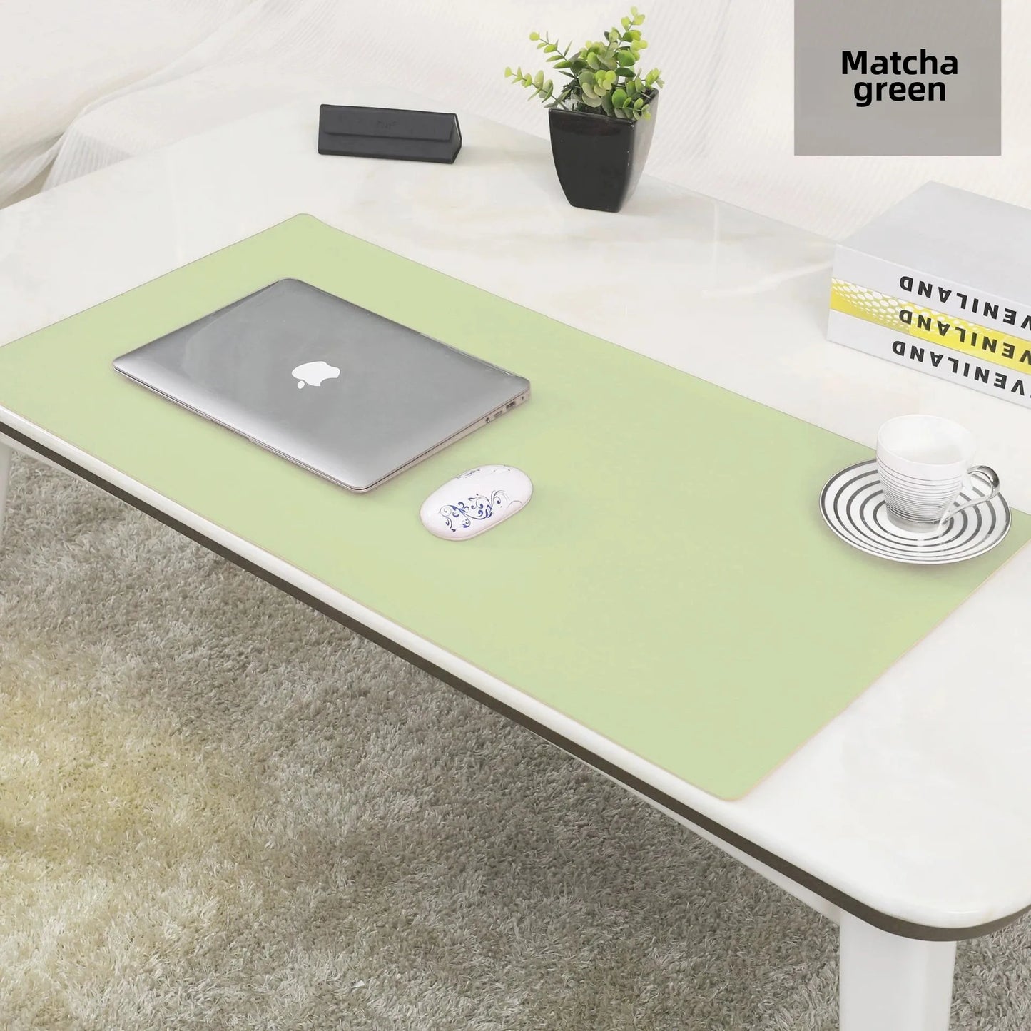 Large PU Leather Desk Mat – Waterproof Keyboard & Mouse Pad