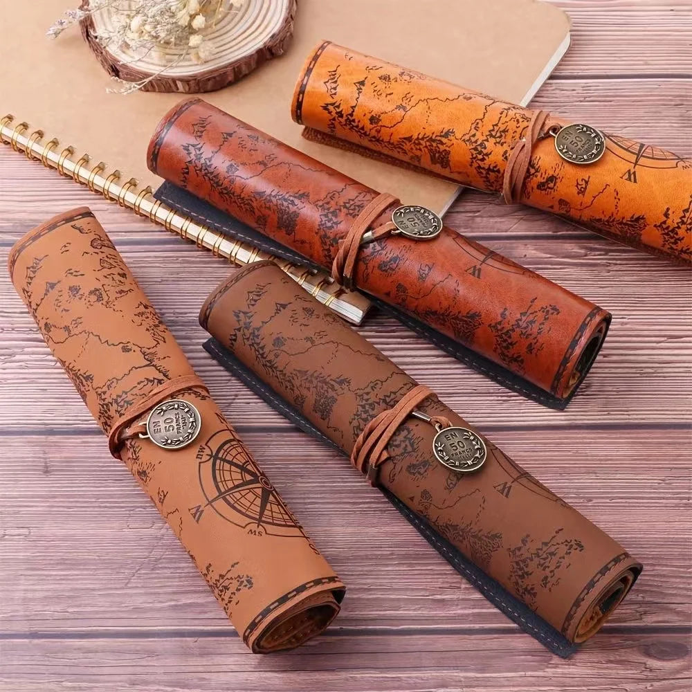 Vintage Treasure Map Pencil Roll: The Perfect Roll-Up Organizer.