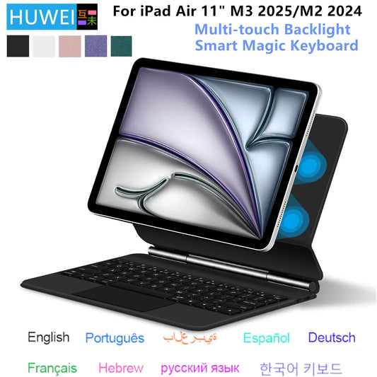 Magic Keyboard Case for iPad Air 11" (M3/M2/6th/7th Gen): Precision Typing & Protection.