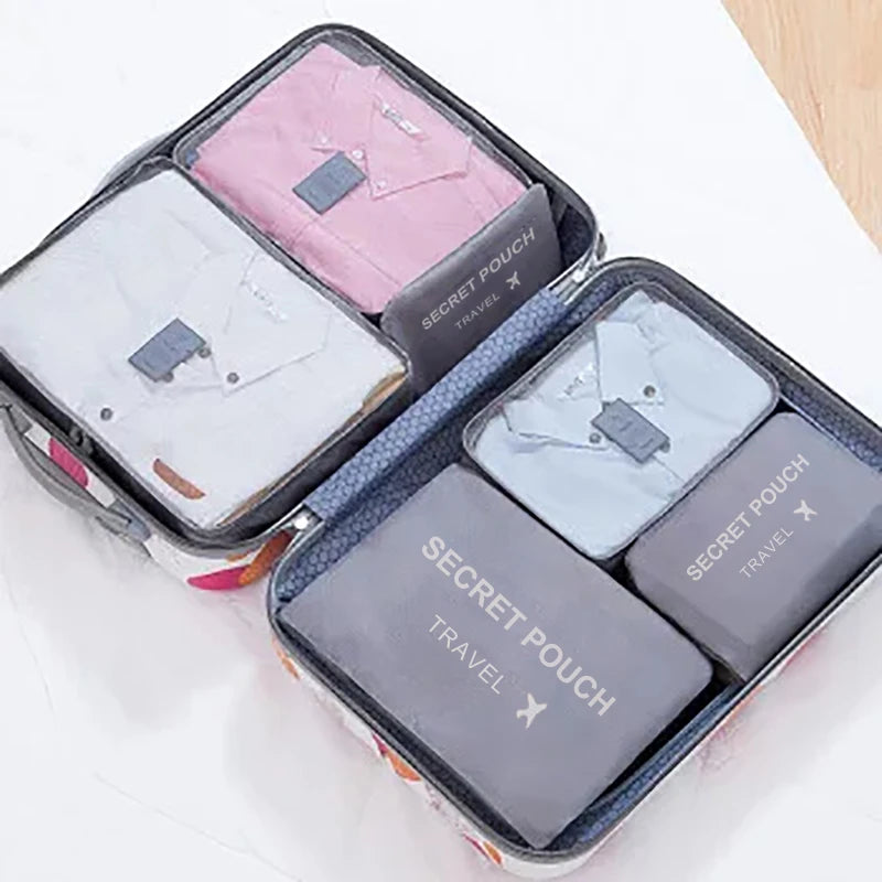 6Pcs Multifunction Travel Packing Cubes: Waterproof Luggage Organizer Set.