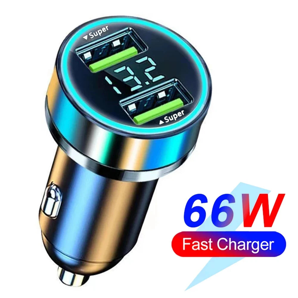 6-in-1 Fast Car Charger with Digital Display – PD & QC3.0