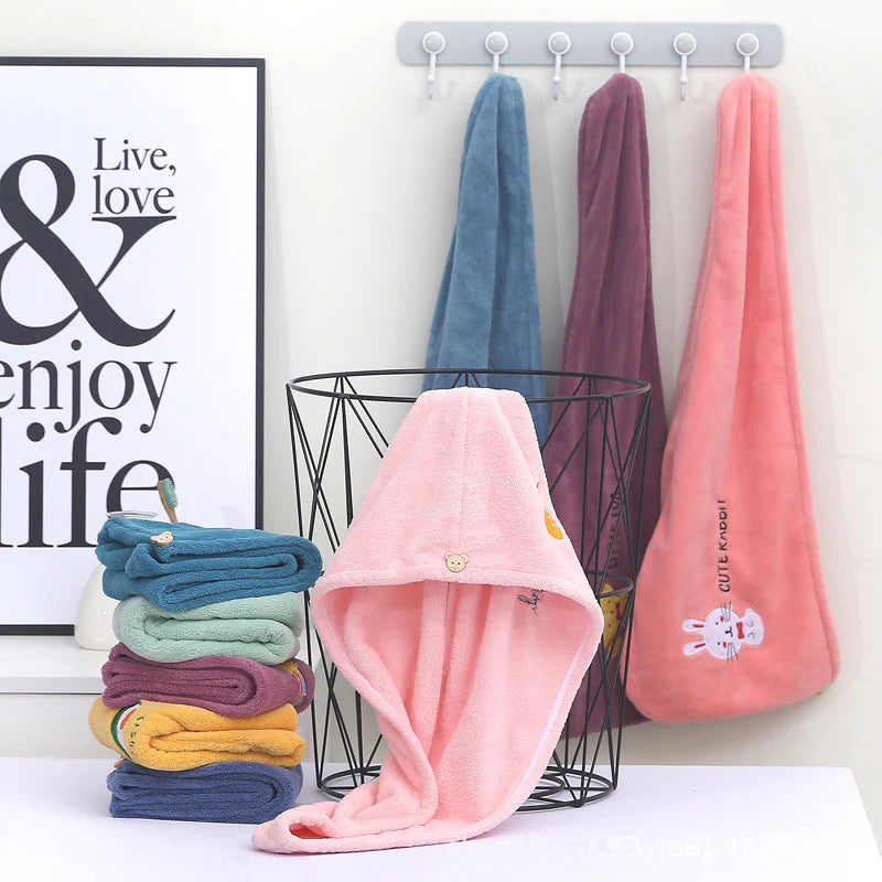 Coral Fleece Hair Drying Cap: Quick Dry, Zero Frizz.